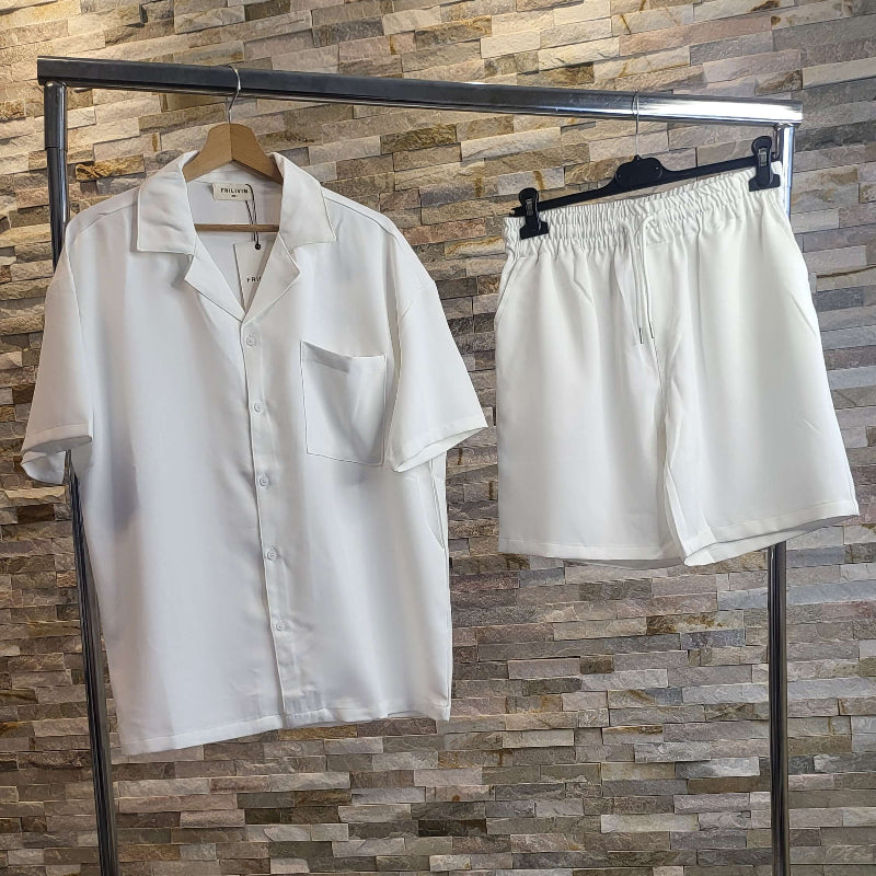 Ensemble short chemise blanc homme – FRILIVIN