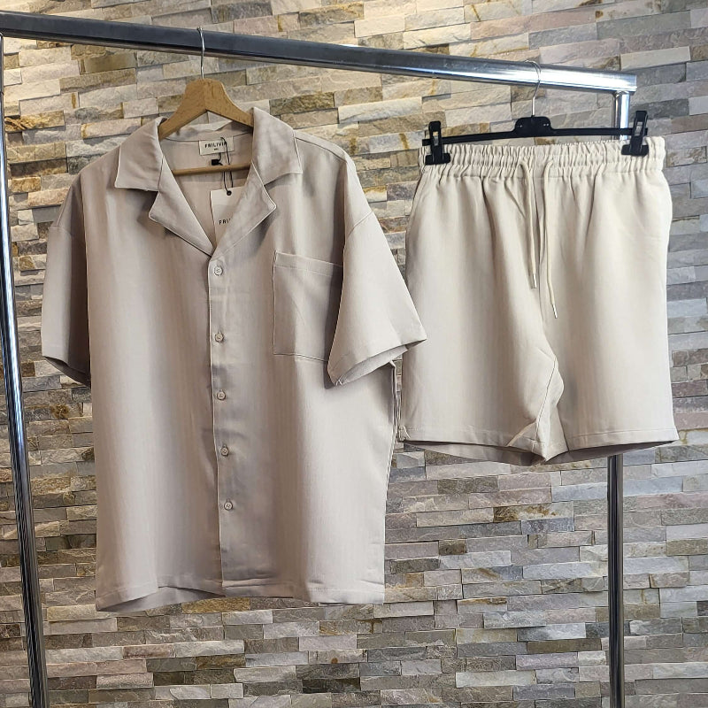 Ensemble short chemise beige homme – FRILIVIN