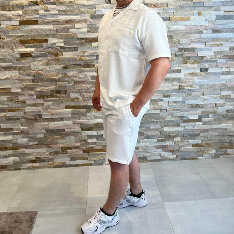 Ensemble short chemise blanc homme – FRILIVIN