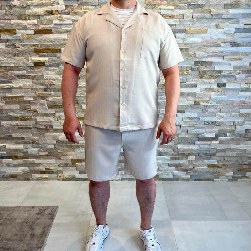 Ensemble short chemise beige homme – FRILIVIN
