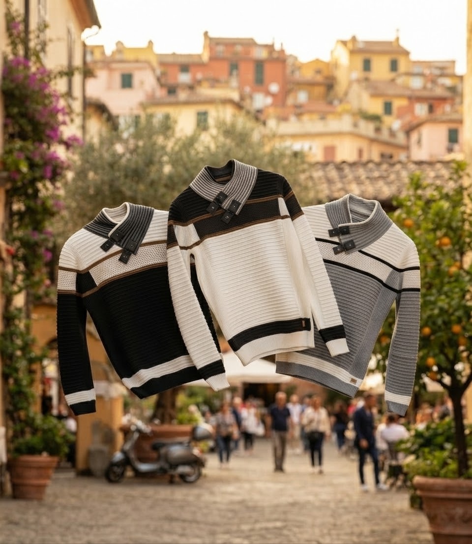 Pull JEANS YESED : Pulls à Grand Col inspirées de l'Italie - mnshopmode