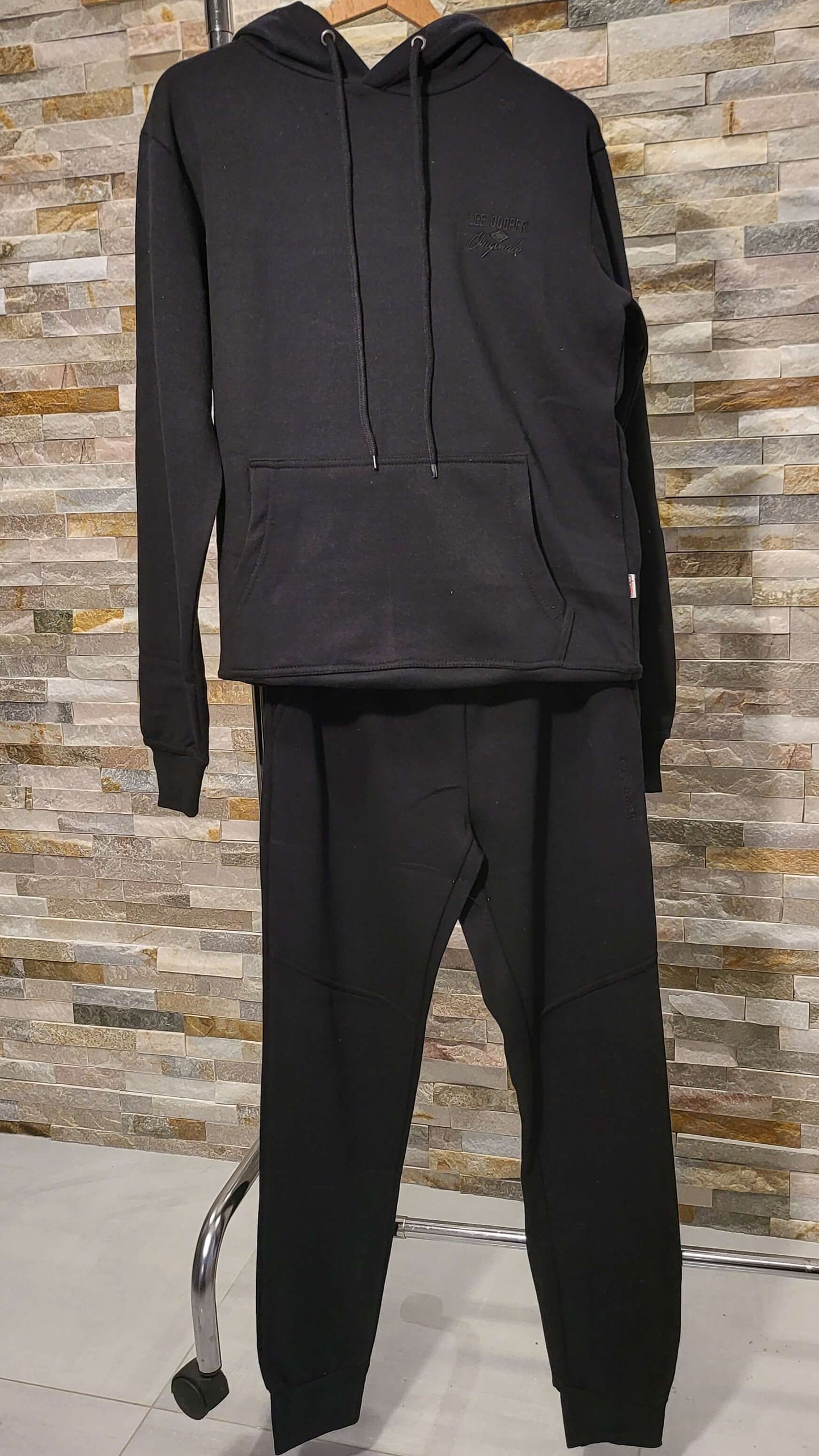 Ensemble 2 Pièces LEE COOPER Noir Intense - Pull à Capuche & Pantalon Coordonné