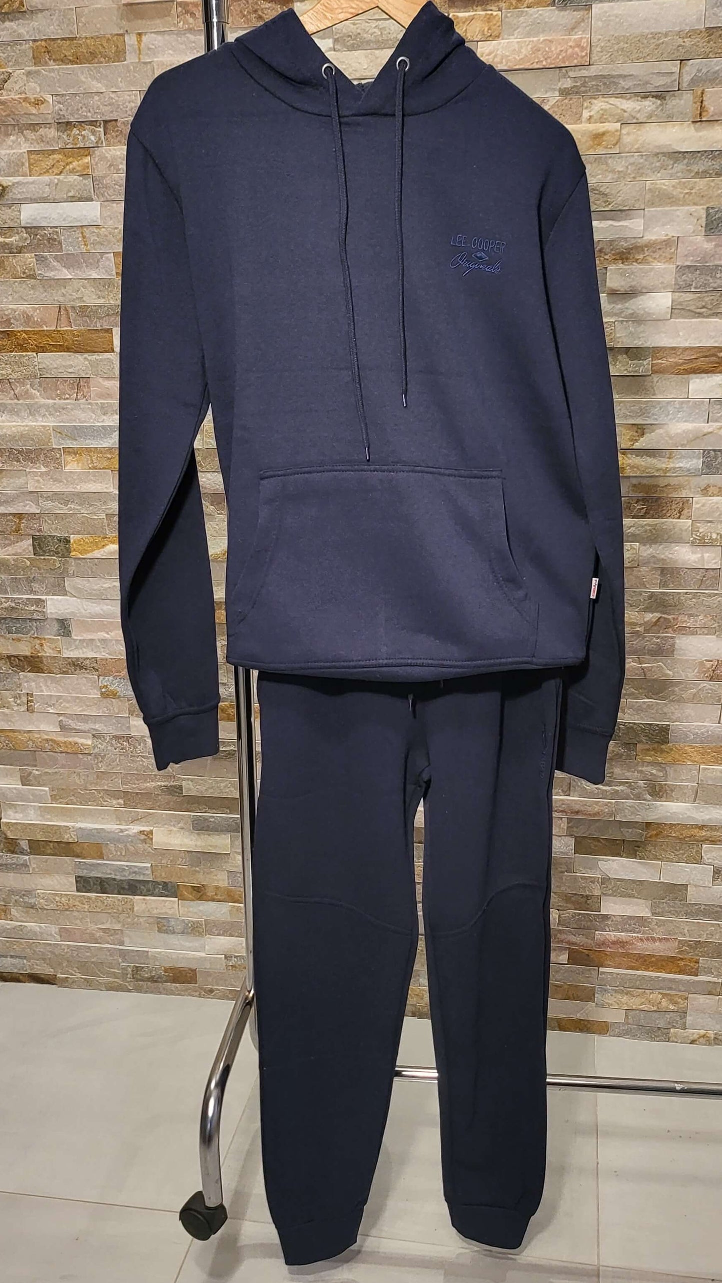 Ensemble 2 Pièces LEE COOPER Bleu Marine - Pull à Capuche & Pantalon Coordonné