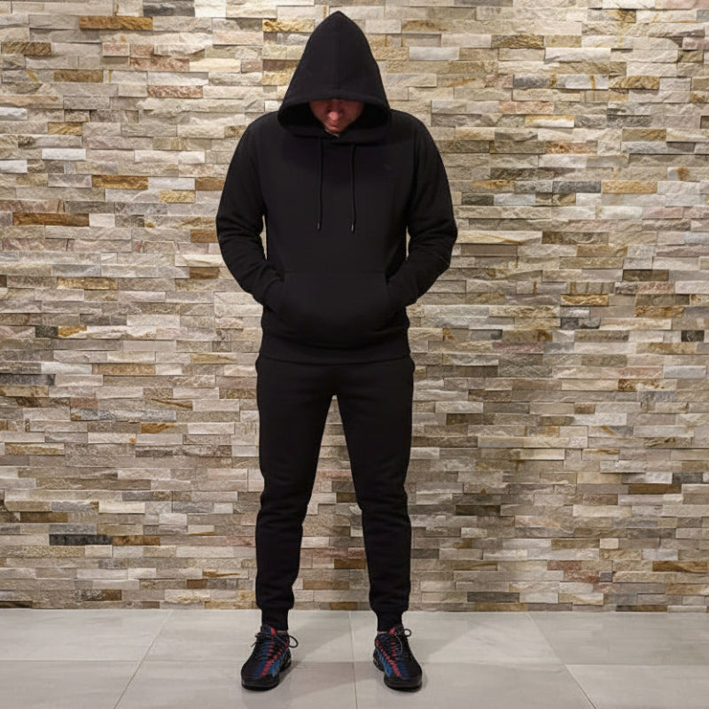 Ensemble 2 Pièces LEE COOPER Noir Intense - Pull à Capuche & Pantalon Coordonné