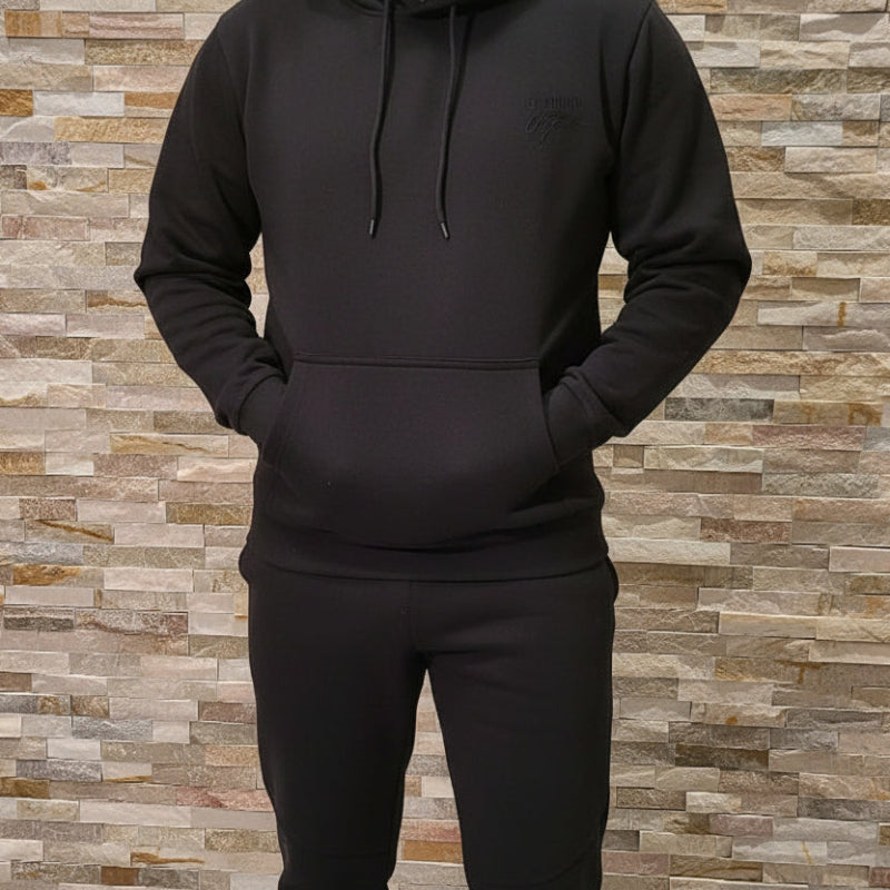 Ensemble 2 Pièces LEE COOPER Noir Intense - Pull à Capuche & Pantalon Coordonné