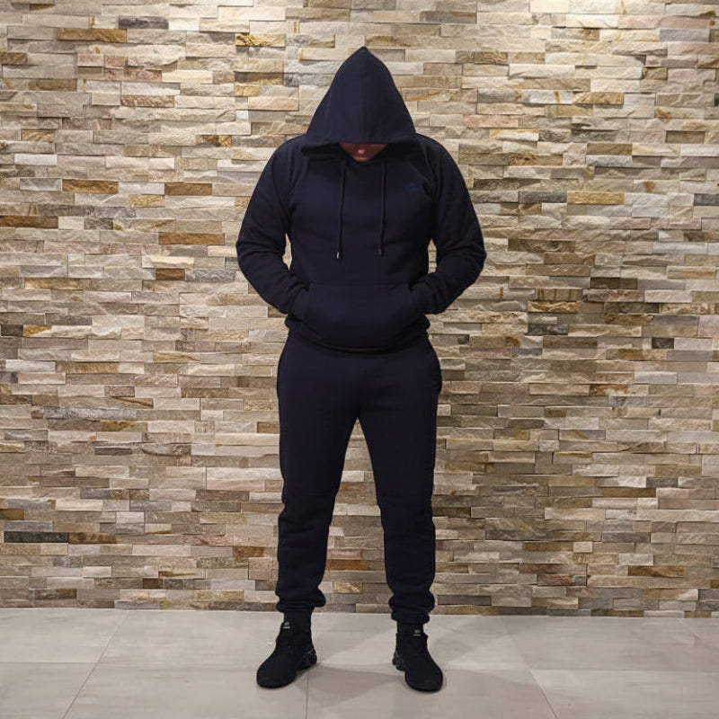 Ensemble 2 Pièces LEE COOPER Bleu Marine - Pull à Capuche & Pantalon Coordonné