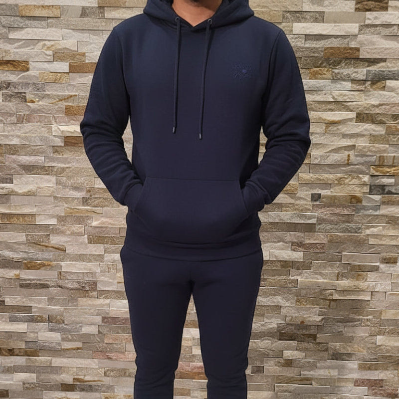 Ensemble 2 Pièces LEE COOPER Bleu Marine - Pull à Capuche & Pantalon Coordonné