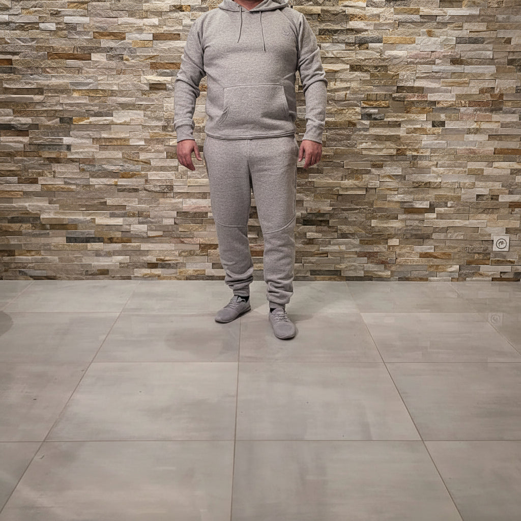 Ensemble 2 Pièces LEE COOPER Gris Perle - Pull à Capuche & Pantalon Coordonné