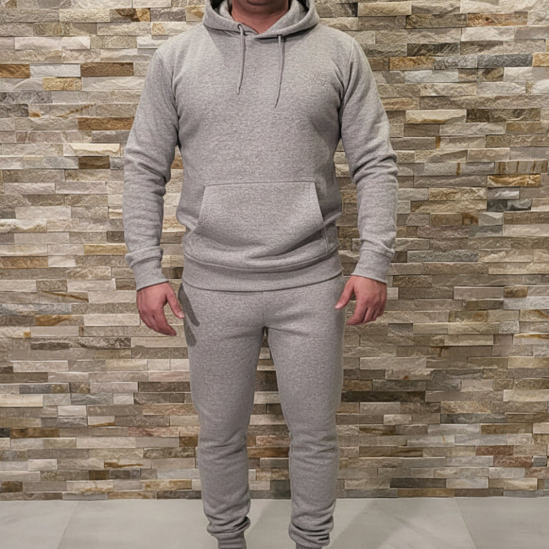 Ensemble 2 Pièces LEE COOPER Gris Perle - Pull à Capuche & Pantalon Coordonné