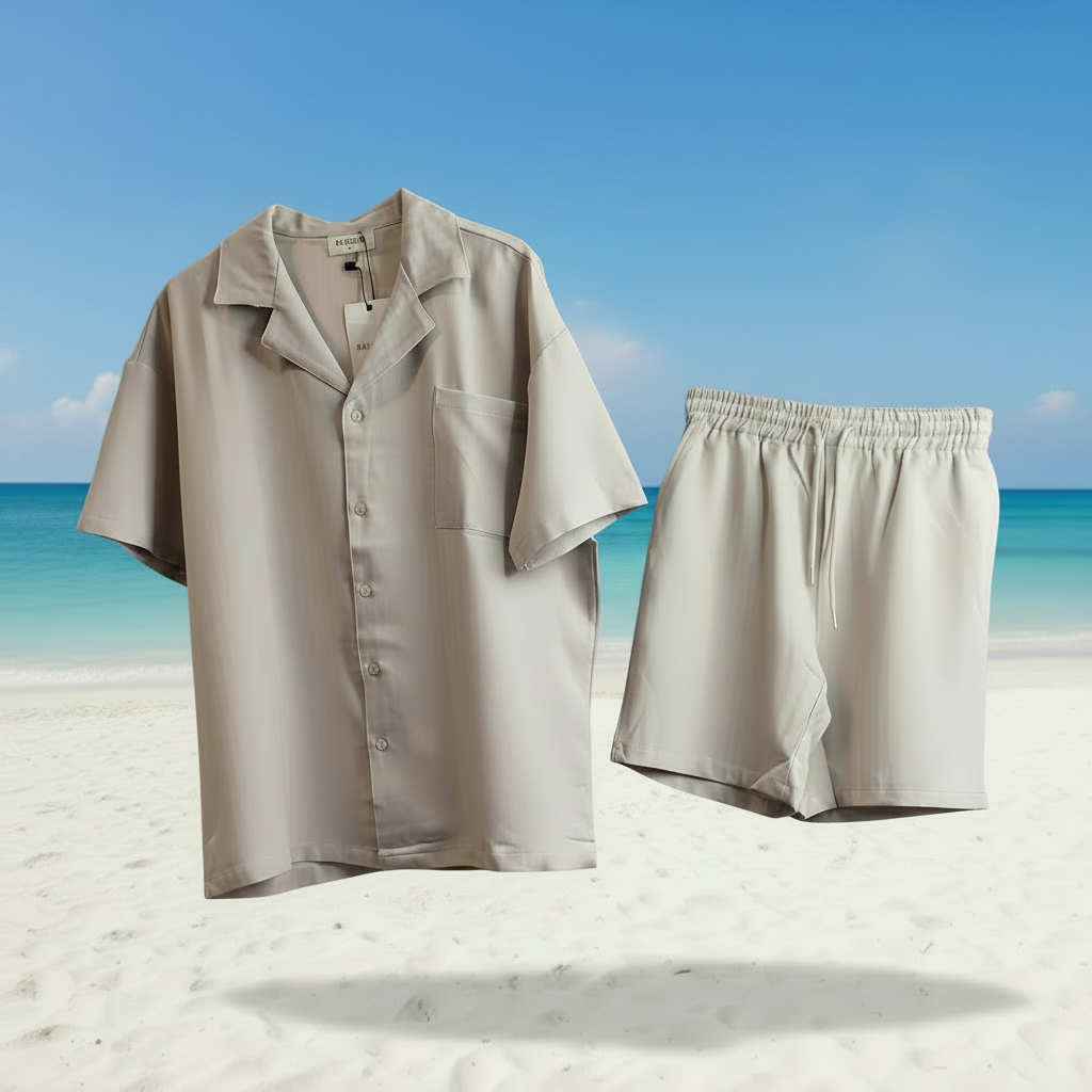 Ensemble short chemise beige homme – FRILIVIN