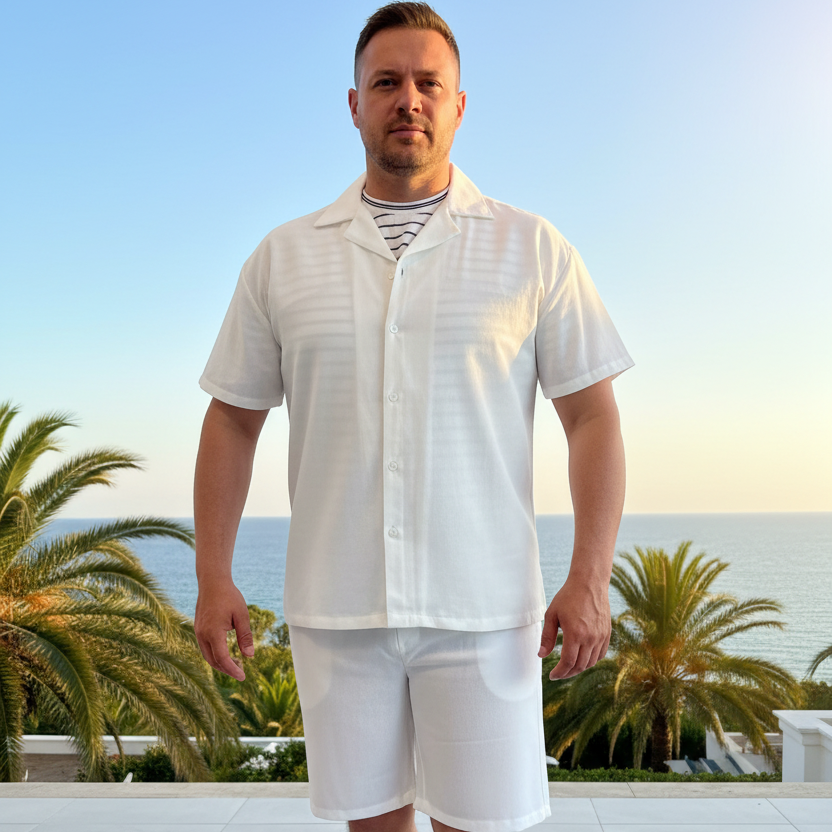 Ensemble short chemise blanc homme – FRILIVIN