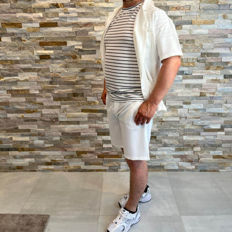 Ensemble short chemise blanc homme – FRILIVIN - mnshopmode