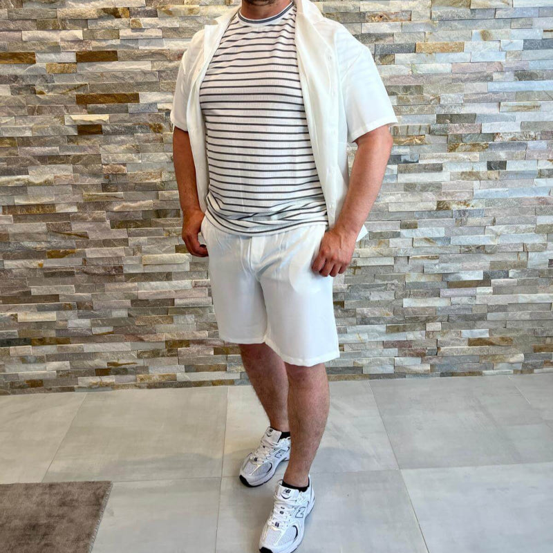 Ensemble short chemise blanc homme – FRILIVIN - mnshopmode